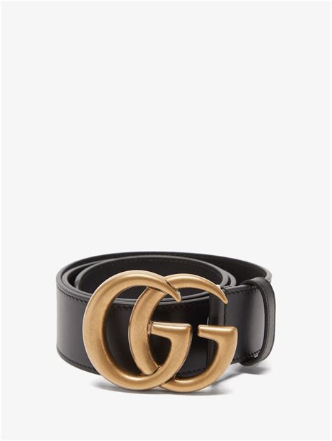 GG Marmont leather belt in black .